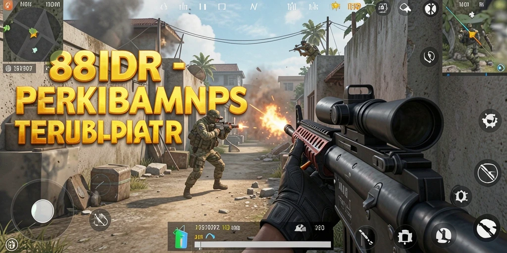 Screenshot utama 88IDR menampilkan aksi intens dalam permainan FPS.