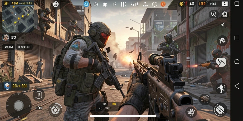 Tampilan gameplay A200M yang mendebarkan dalam mode FPS.