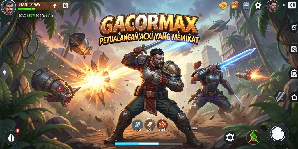 Tangkapan layar GACORMAX menampilkan pertarungan aksi yang mendebarkan.