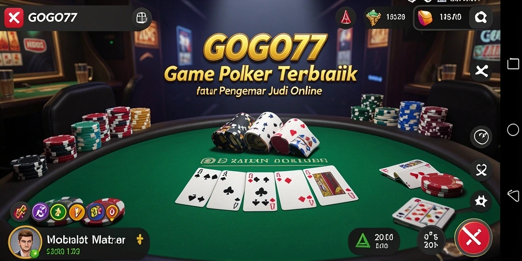 Tampilan gameplay seru dari GOGO77 yang menampilkan aksi poker yang mendebarkan.