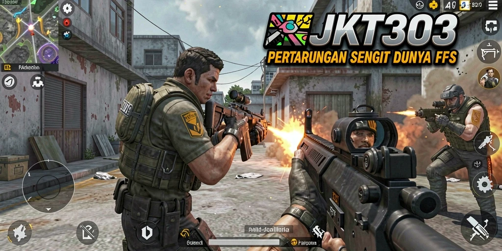 Screenshot gameplay JKT303 yang menunjukkan aksi perang mendebarkan.