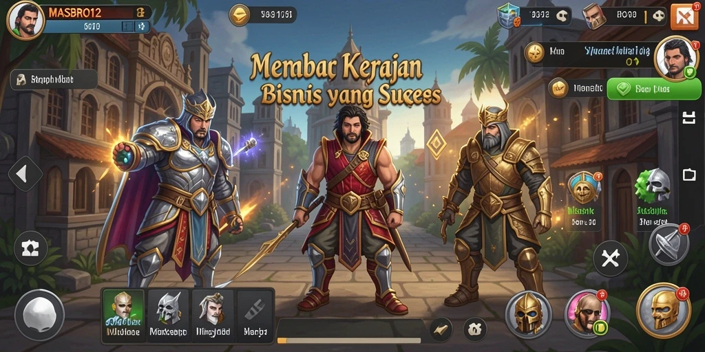 Screenshot gameplay MASBRO12 menampilkan manajemen bisnis yang seru.