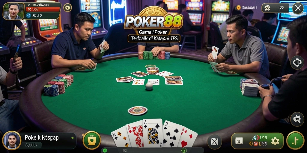 Gameplay seru POKER88 dengan fitur interaksi pemain.