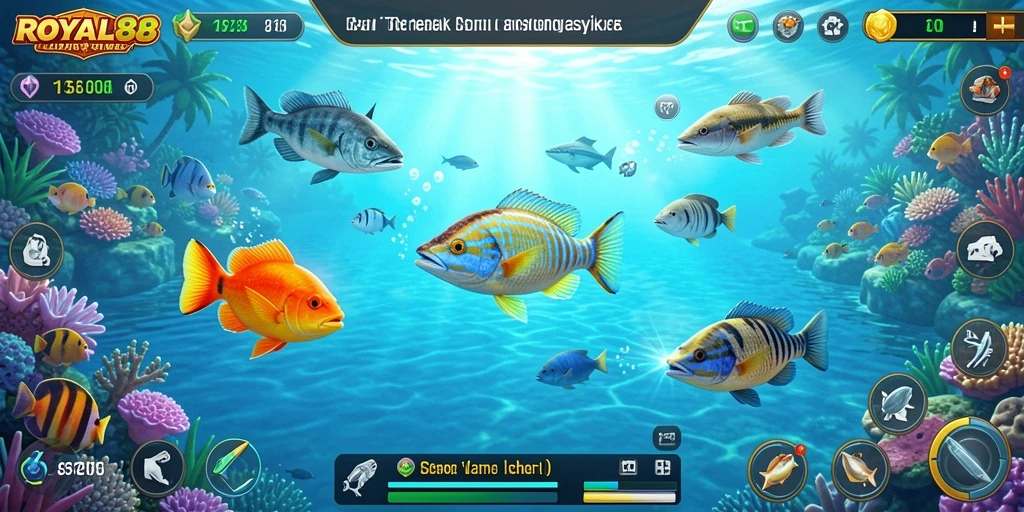 Tampilan gameplay Tembak Ikan dalam ROYAL88 yang seru.