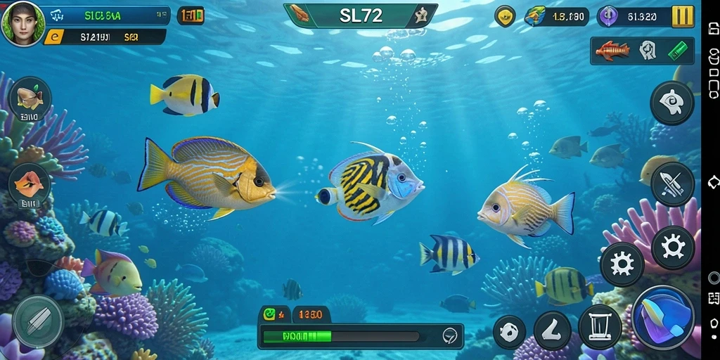 Tampilan gameplay SL72 yang seru dan menegangkan saat menembak ikan.