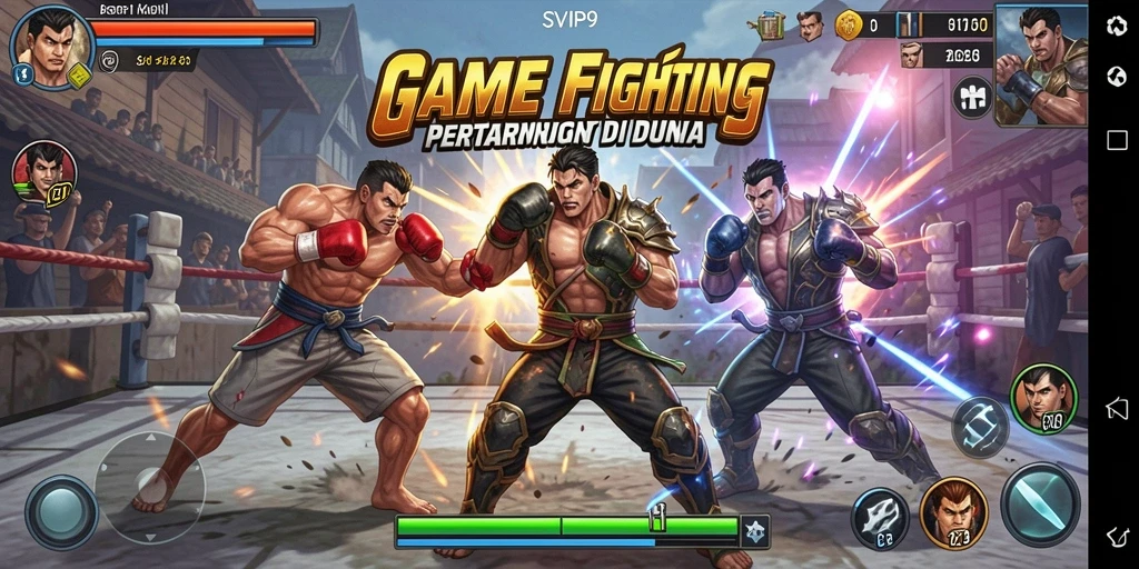 Tampilan gameplay SVIP9 yang mendebarkan dalam arena pertarungan.