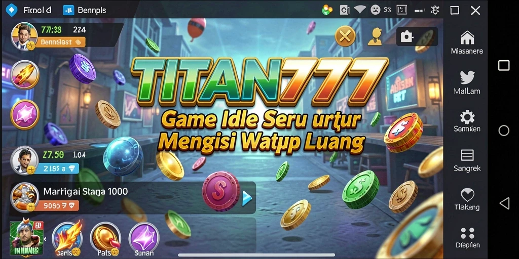 Tampilan gameplay yang menarik dari TITAN777 dengan elemen Idle.